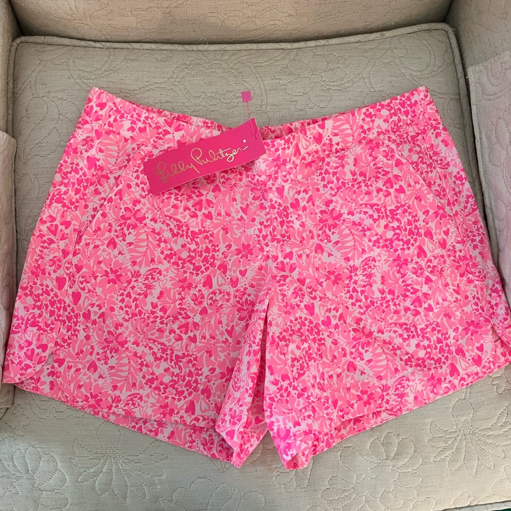 NWT Lilly Pulitzer XS Ocean View hot pink shorts